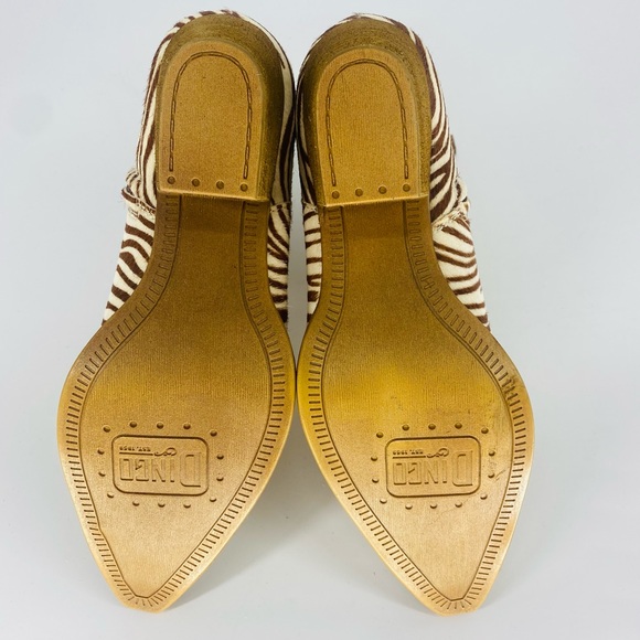 NEW Dingo Tan Zebra Print Hairy Up Genuine Calf Hair Leather Western Bootie 6.5M - Picture 14 of 14